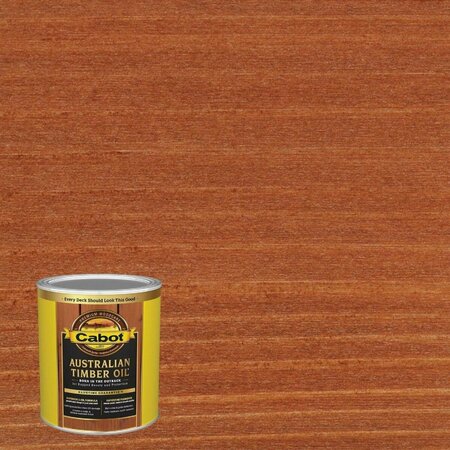 CABOT Australian Timber Oil Translucent Exterior Oil Finish, Mahogany Flame, 1 Qt. 140.0003459.005